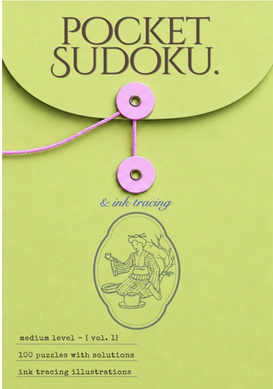 Green cover of Pocket Sudoku and Aesthetic Ink Tracing: Volume 1